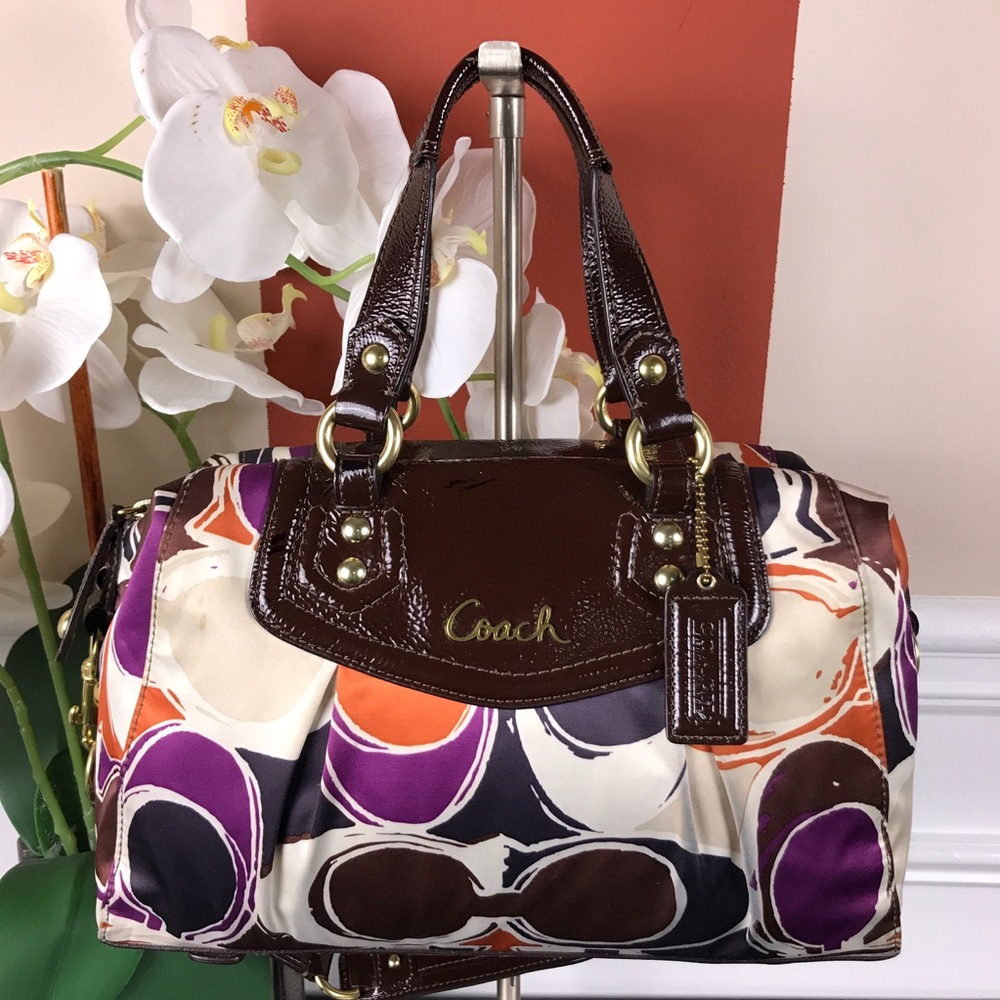 COACH Multi Color Carryall Detachable Strap bag